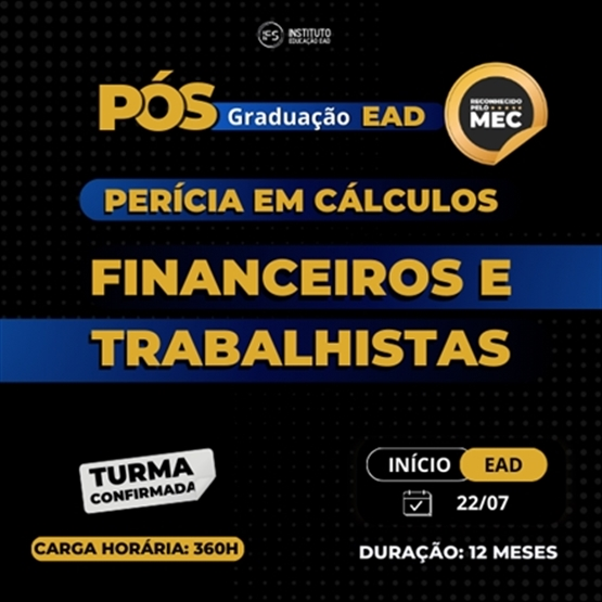 pós-graduaçao pericia financeira e pericia trabalhista